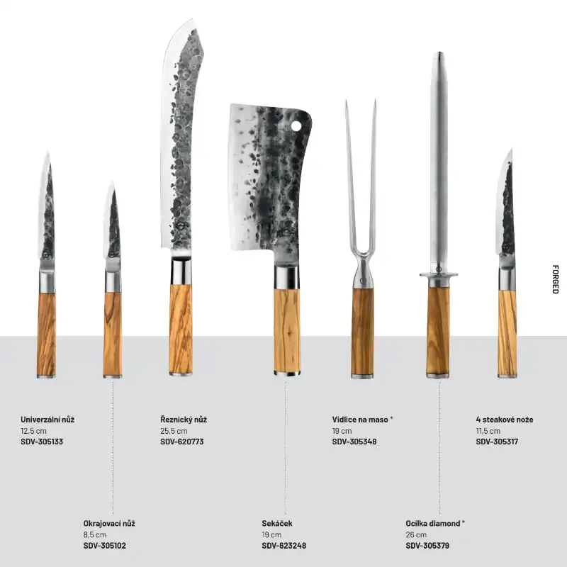 Sada 4 steakových nožů FORGED Olive v dárkovém balení